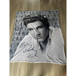 Elvis Presley Fleece Throw Blanket 50x60 Inches Silver Gray Polyester Super Soft